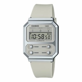 Casio Vintage Digital White Resin Band Watch A100WEF-8A