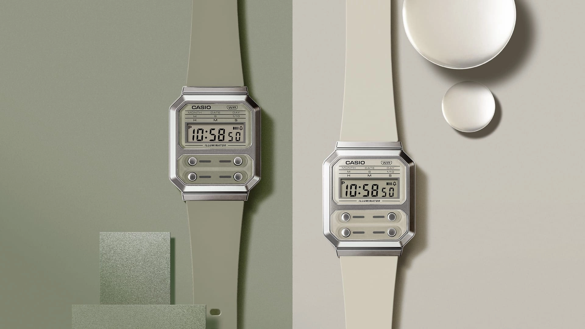 Casio Vintage Digital White Resin Band Watch A100WEF-8A