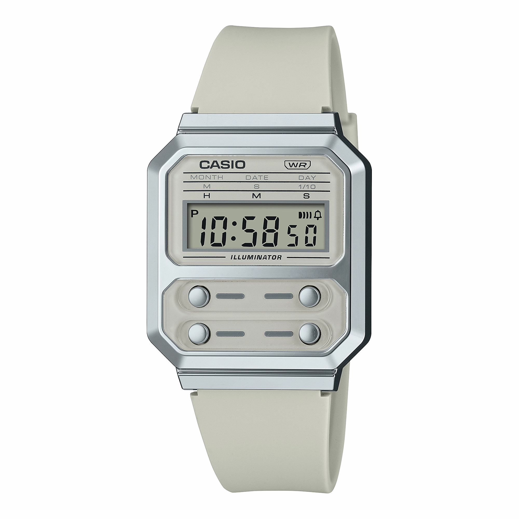 Casio Vintage Digital White Resin Band Watch A100WEF-8A