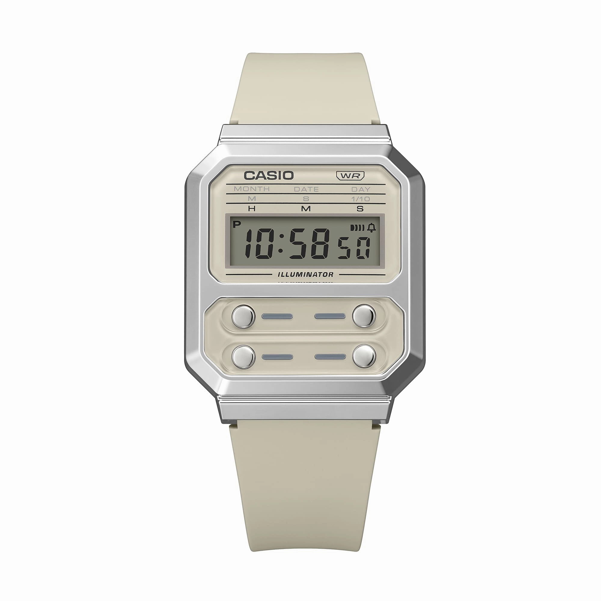 Casio Vintage Digital White Resin Band Watch A100WEF-8A