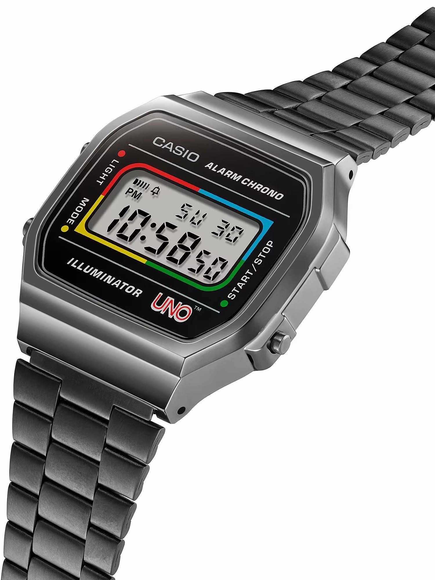 CASIO x UNO Collaboration Vintage Series Black Digital Watch A168WEUC-1A