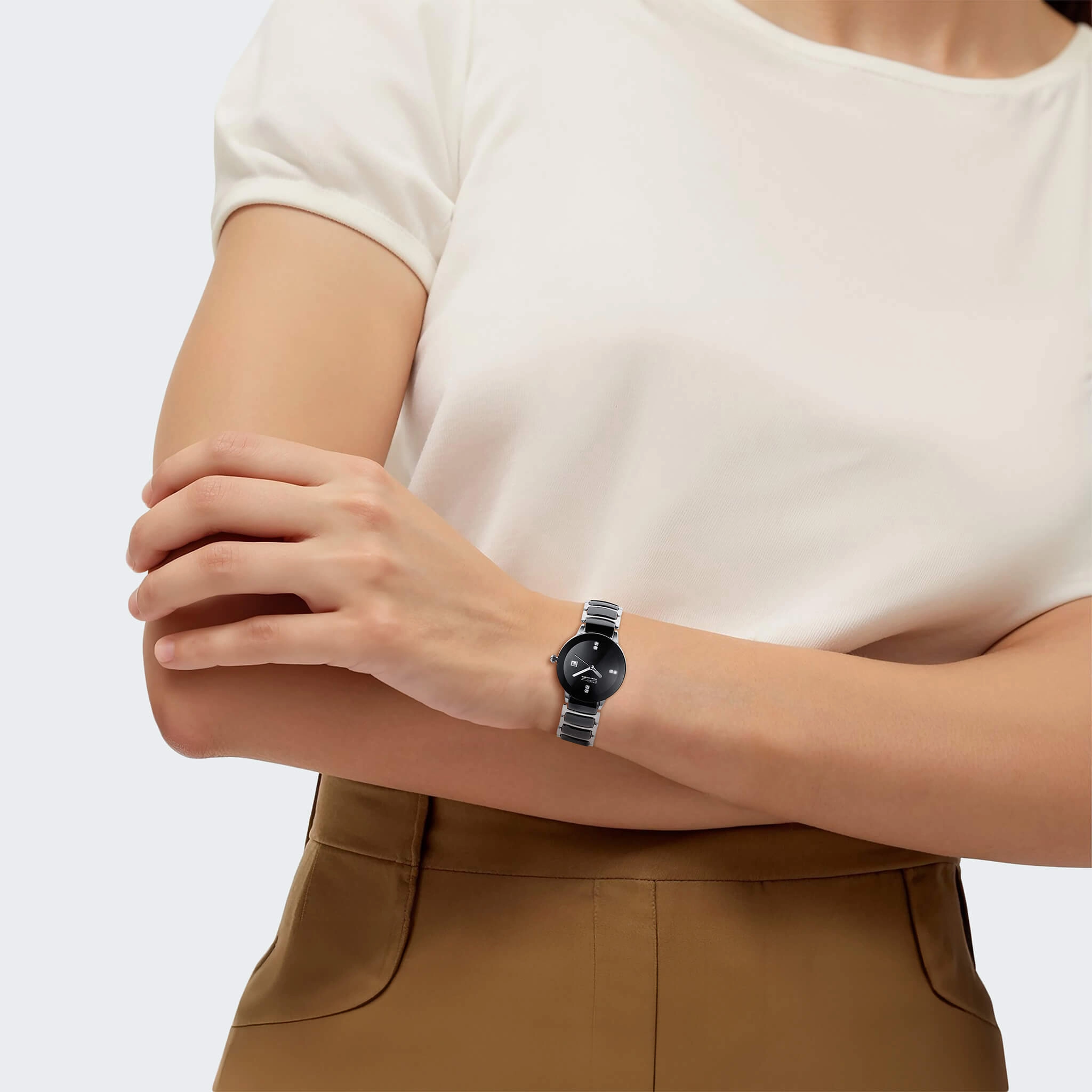 Ceramic Noir Steel Ladies Watch