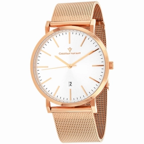 Christian Van Sant Men's Watch - Paradigm Silver Dial Rose Gold Bracelet | CV4322
