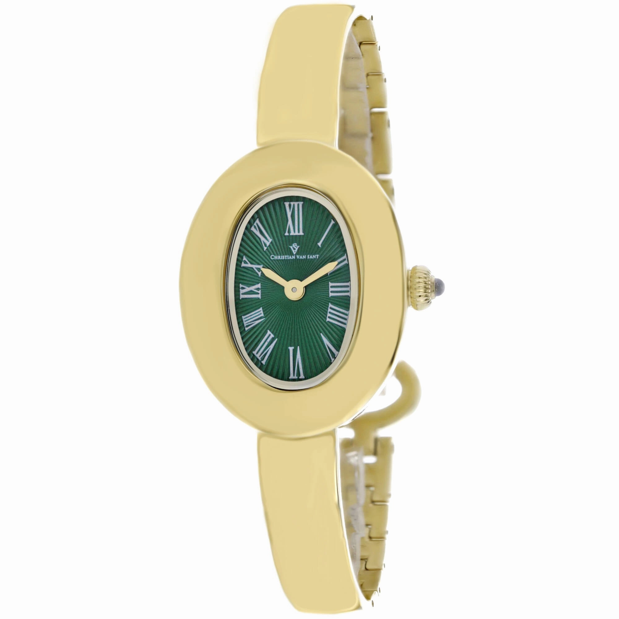Christian Van Sant Women's Watch - Anora Green Dial Yellow Gold Bracelet | CV4336