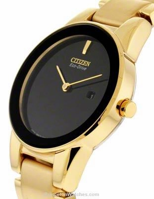 Citizen Eco-Drive Ladies Axiom - Gold-Tone IP Bracelet & Case - Black Dial