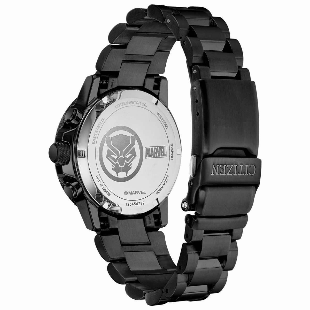 Citizen Men's Eco Drive Watch - Black Panther Chronograph Black Bracelet | CA0297-52W
