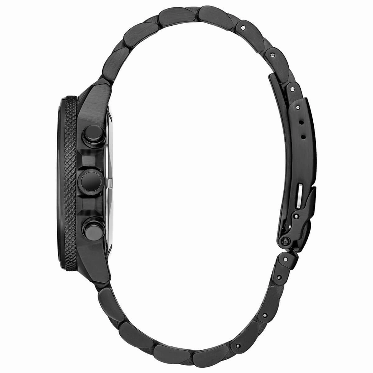 Citizen Men's Eco Drive Watch - Black Panther Chronograph Black Bracelet | CA0297-52W