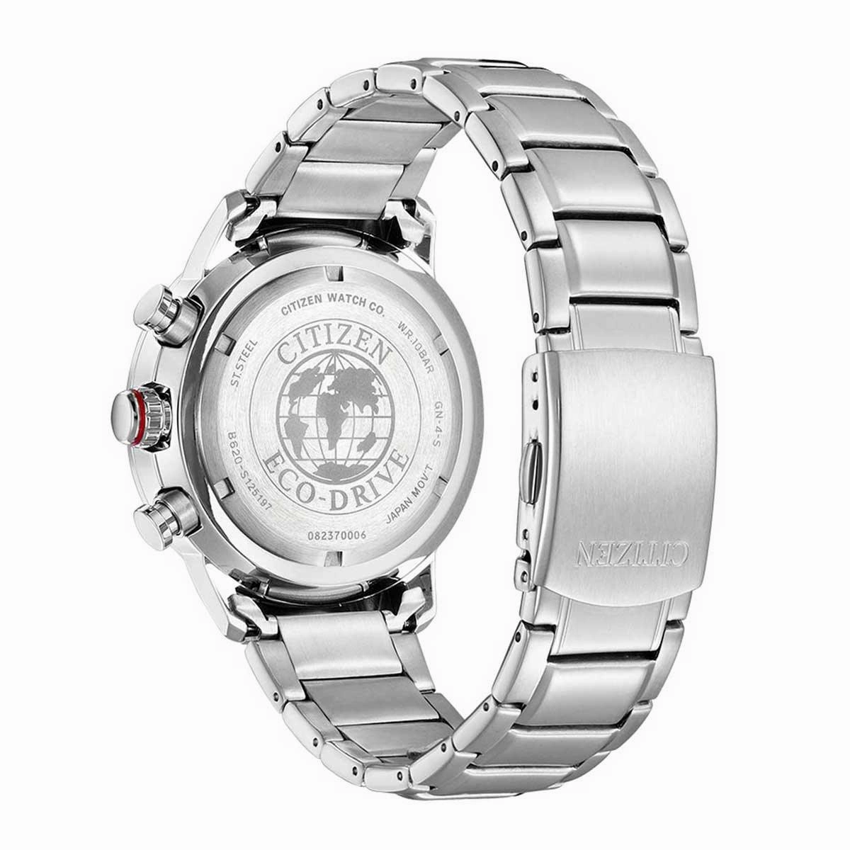 Citizen Men's Watch - Chrono Blue and Black Dial Silver Steel Bracelet | CA4471-80L