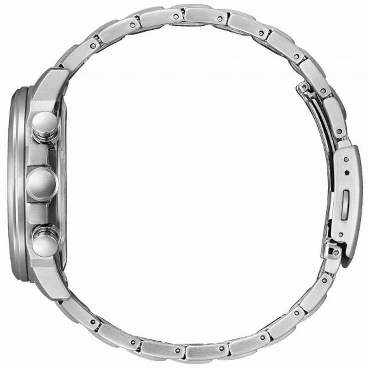 Citizen Men's Watch - Eco Drive Chrono White and Black Dial SS Bracelet | CA0738-83A