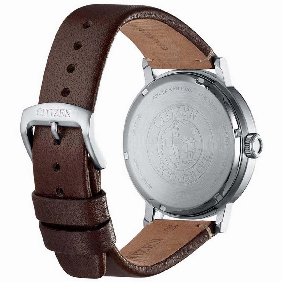 Citizen Men's Watch - Eco-Drive Power Reserve Black Dial Brown Strap | AW1620-21E