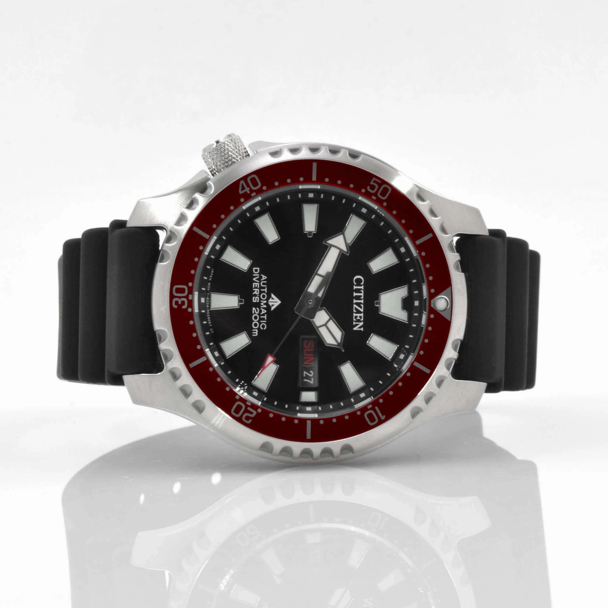 Citizen Men's Watch - Promaster Automatic Date Display Black Dial Strap | NY0156-04E