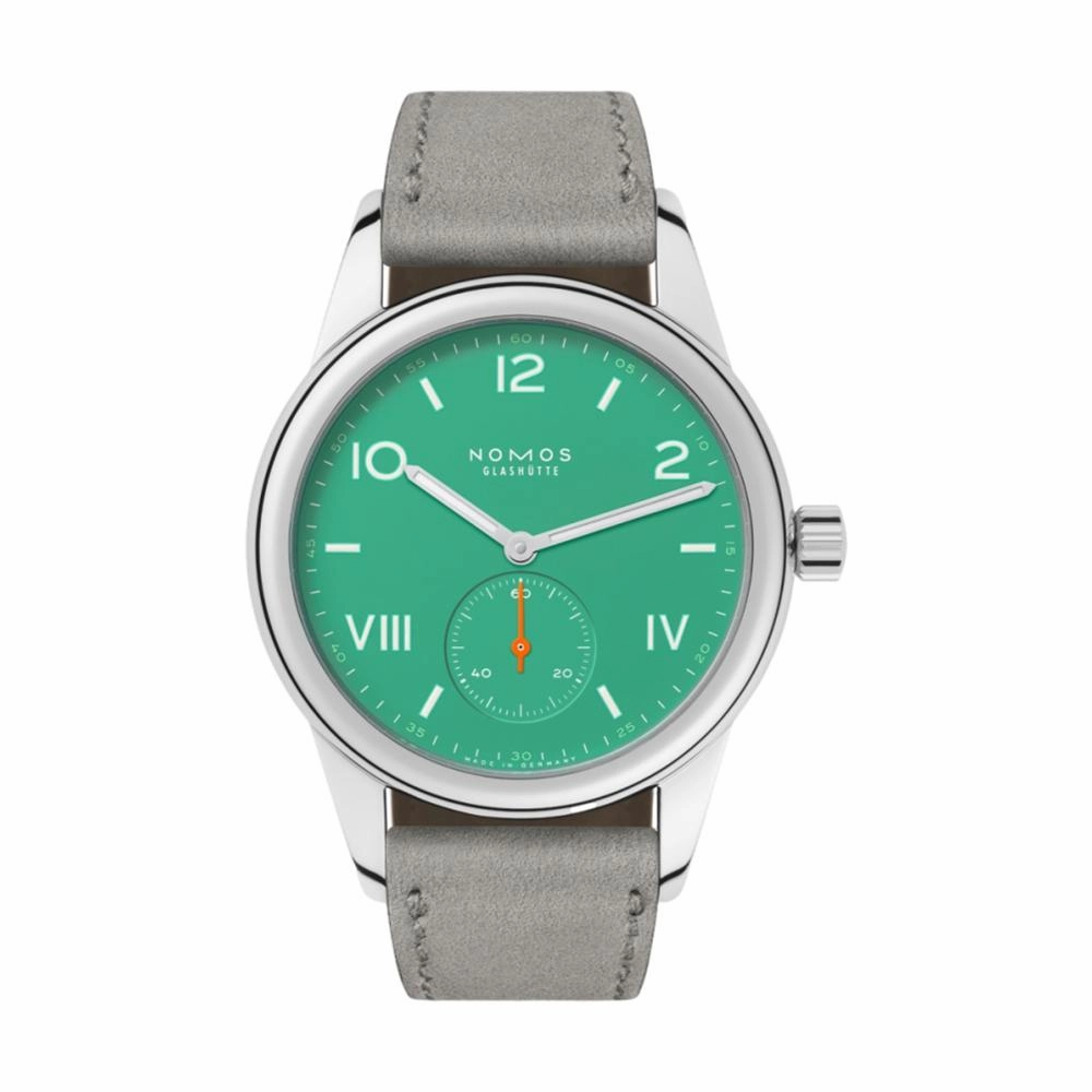 Club Campus 36mm - Electric Green on Leather Strap