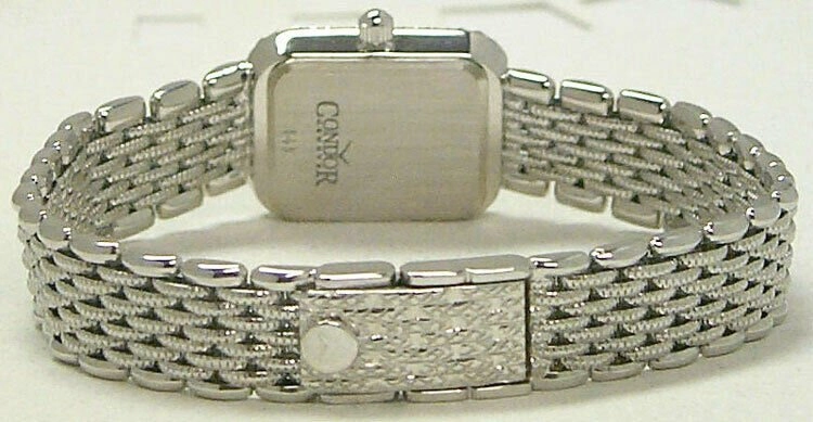 Condor 14kt Solid White Gold & Diamond Womens Luxury Swiss Watch MOP Dial 14k