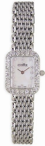 Condor 14kt Solid White Gold & Diamond Womens Luxury Swiss Watch MOP Dial 14k