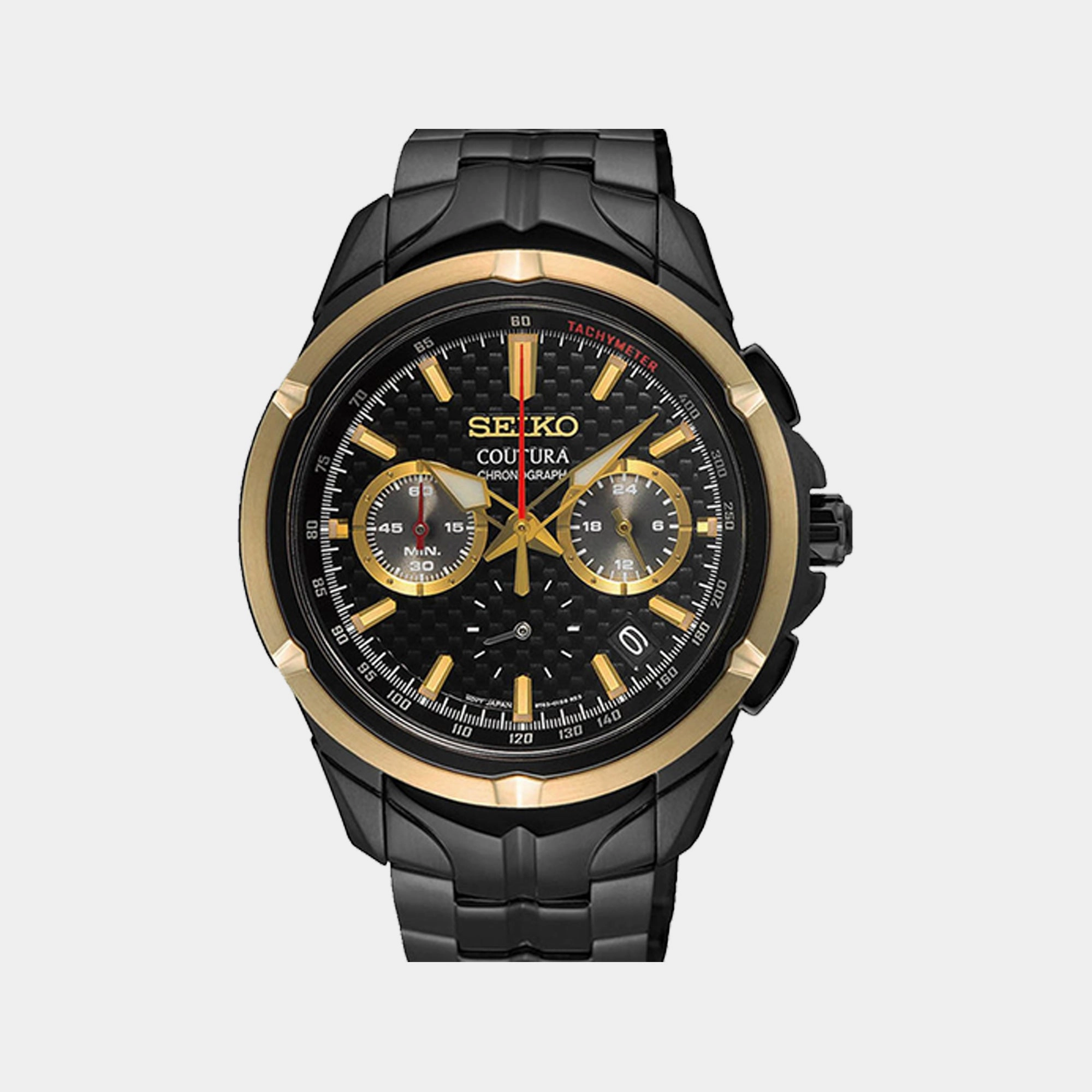 Coutura Men Quartz Black Dial Chronograph Stainless Steel Watch SSB442P1