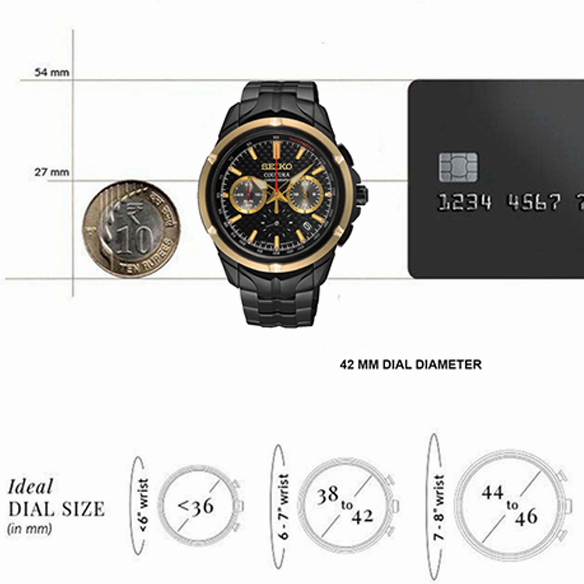 Coutura Men Quartz Black Dial Chronograph Stainless Steel Watch SSB442P1