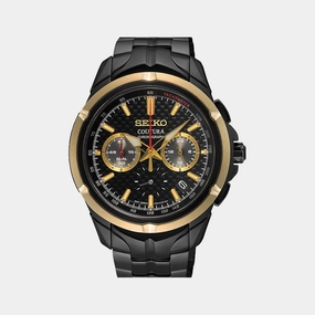 Coutura Men Quartz Black Dial Chronograph Stainless Steel Watch SSB442P1