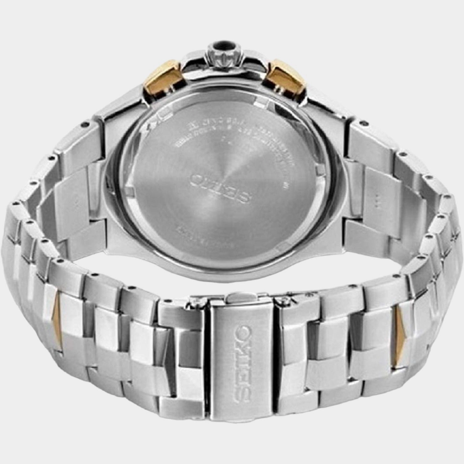 Coutura Men Solar Black Dial Chronograph Stainless Steel Watch SSC376P9