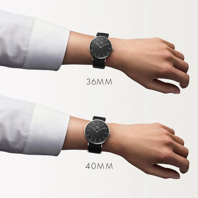 Daniel Wellington - Classic Black Cornwall 36mm argento orologio donna