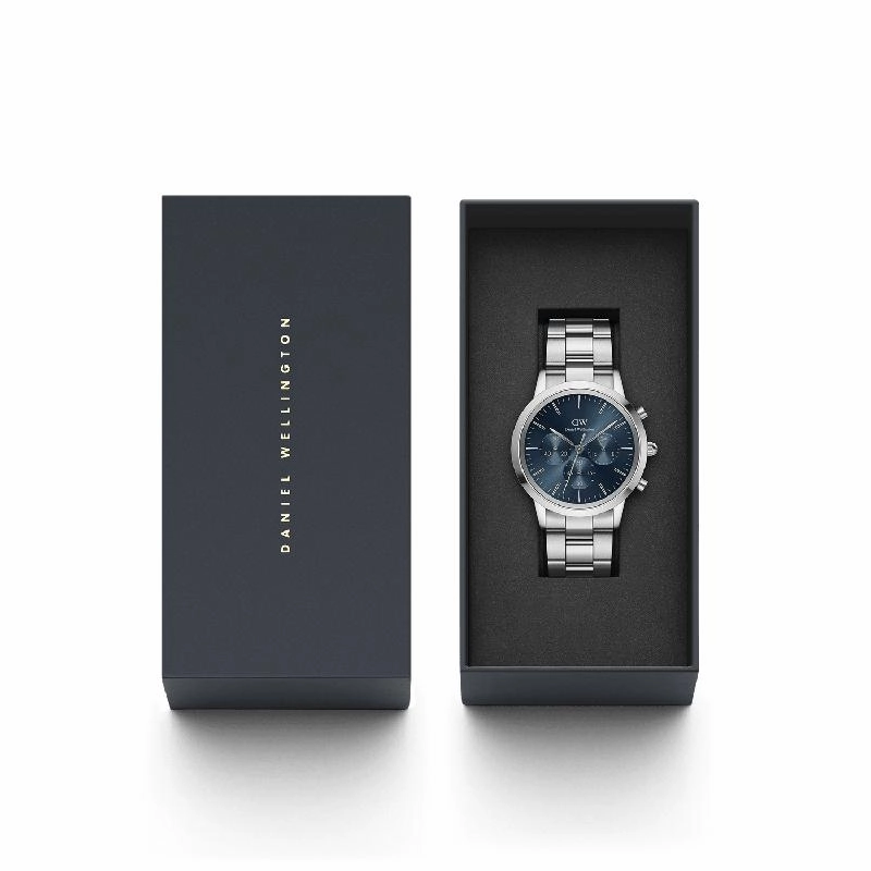 Daniel Wellington Iconic Chronograph Silver Watch 42mm