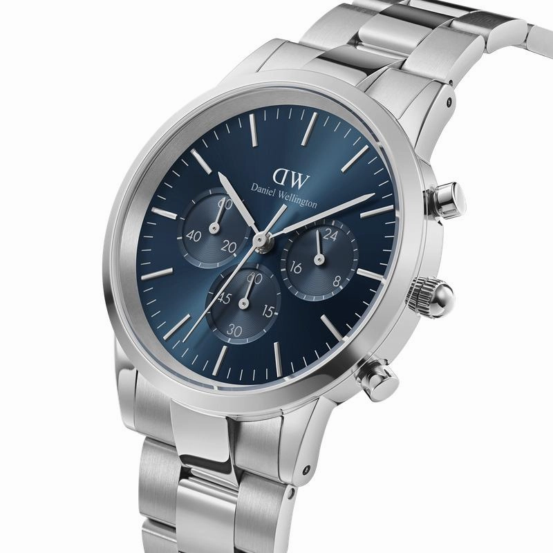 Daniel Wellington Iconic Chronograph Silver Watch 42mm