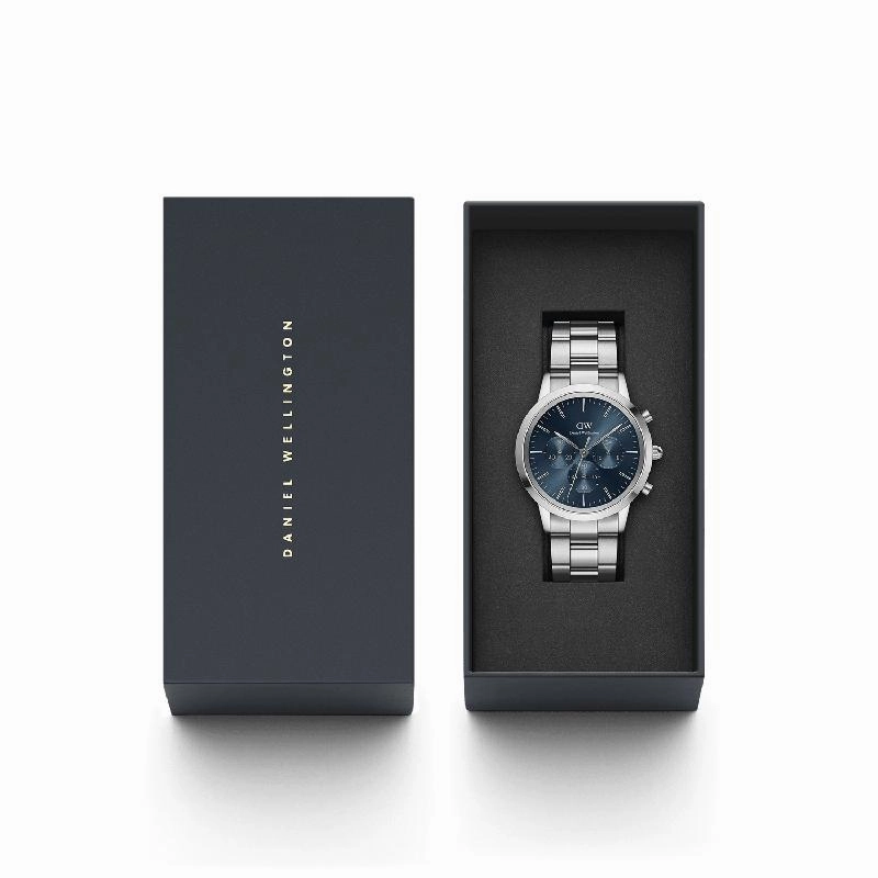 Daniel Wellington Iconic Chronograph Silver Watch 42mm