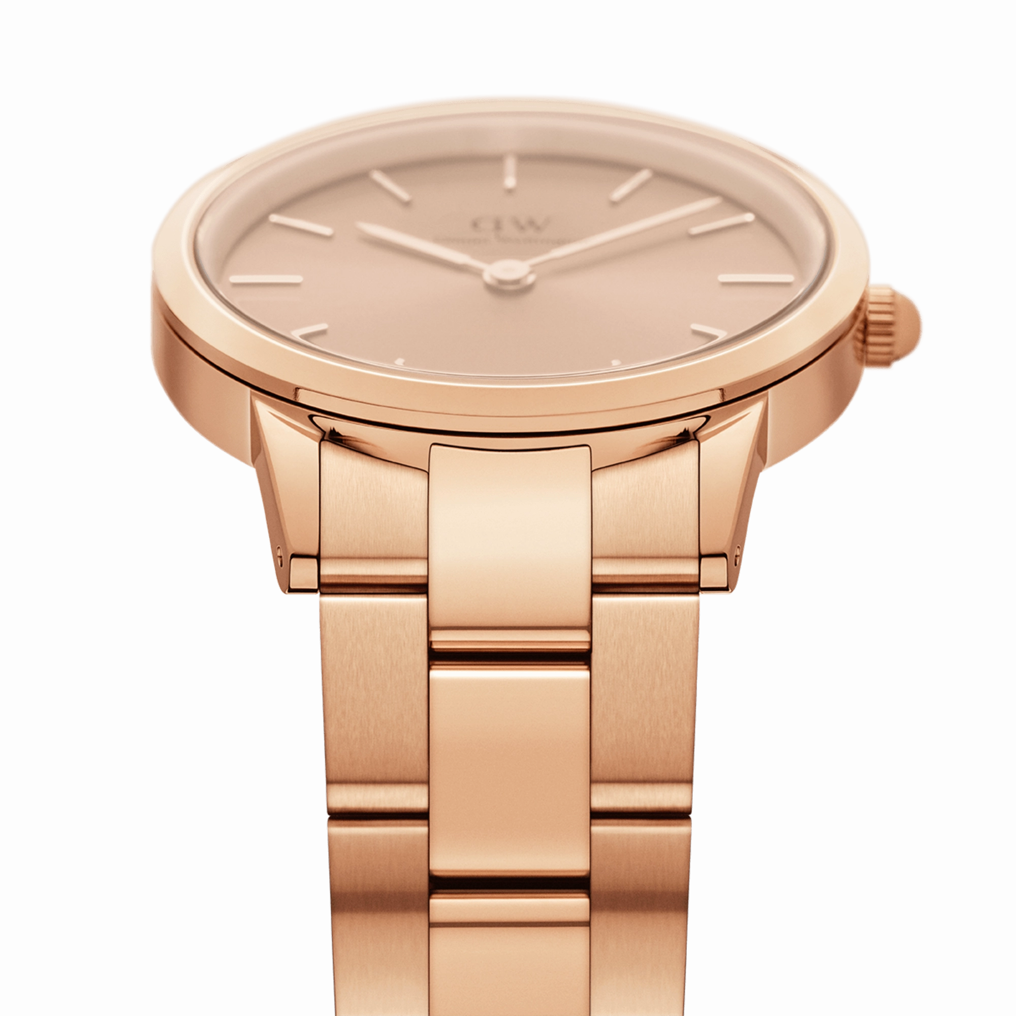 Daniel Wellington Iconic Link Unitone 28mm Rose Gold Dial Watch DW00100401