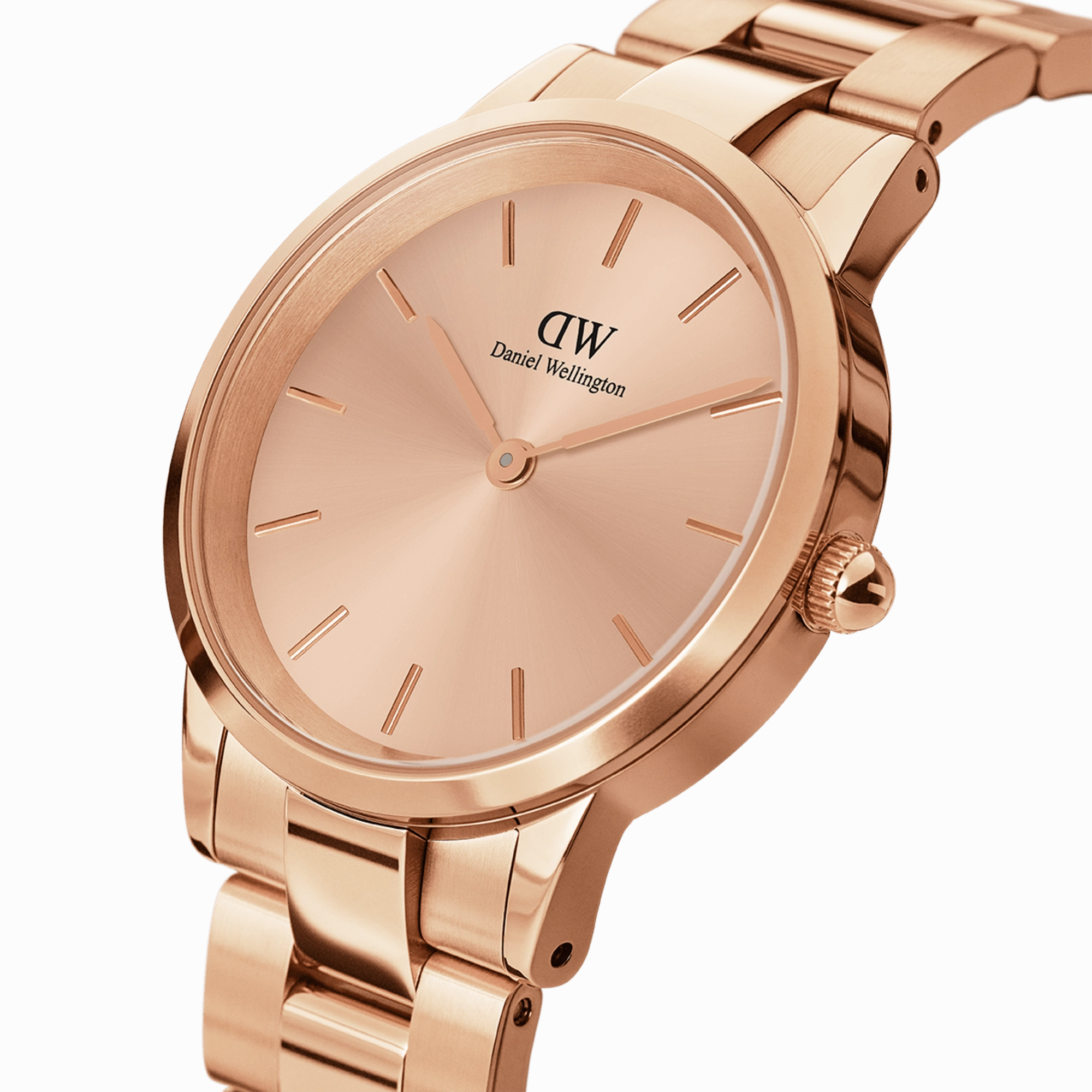 Daniel Wellington Iconic Link Unitone 28mm Rose Gold Dial Watch DW00100401