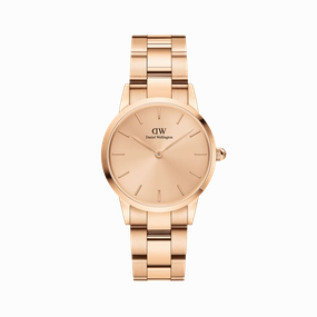 Daniel Wellington Iconic Link Unitone 28mm Rose Gold Dial Watch DW00100401