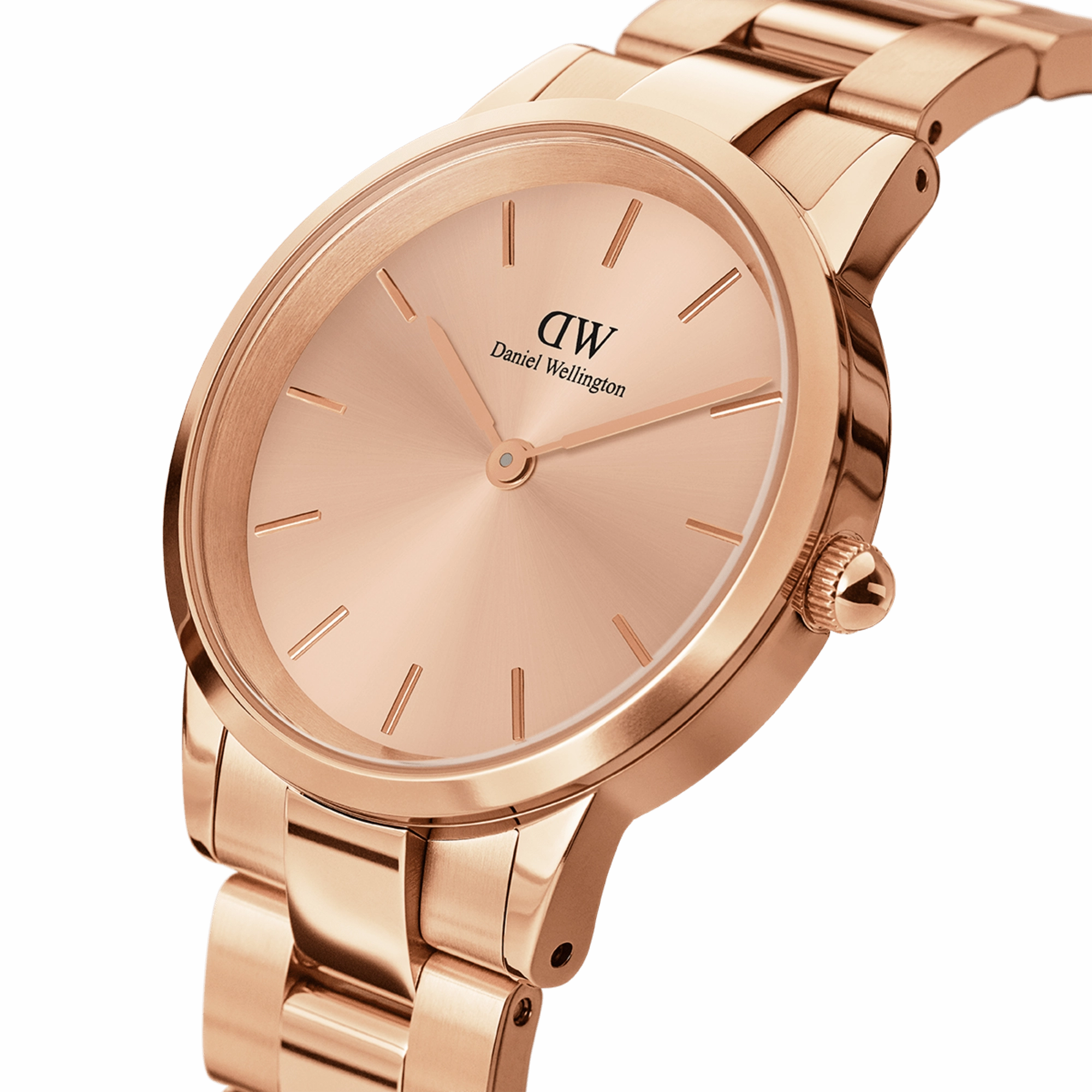 Daniel Wellington Iconic Link Unitone 28mm Rose Gold Dial Watch DW00100401