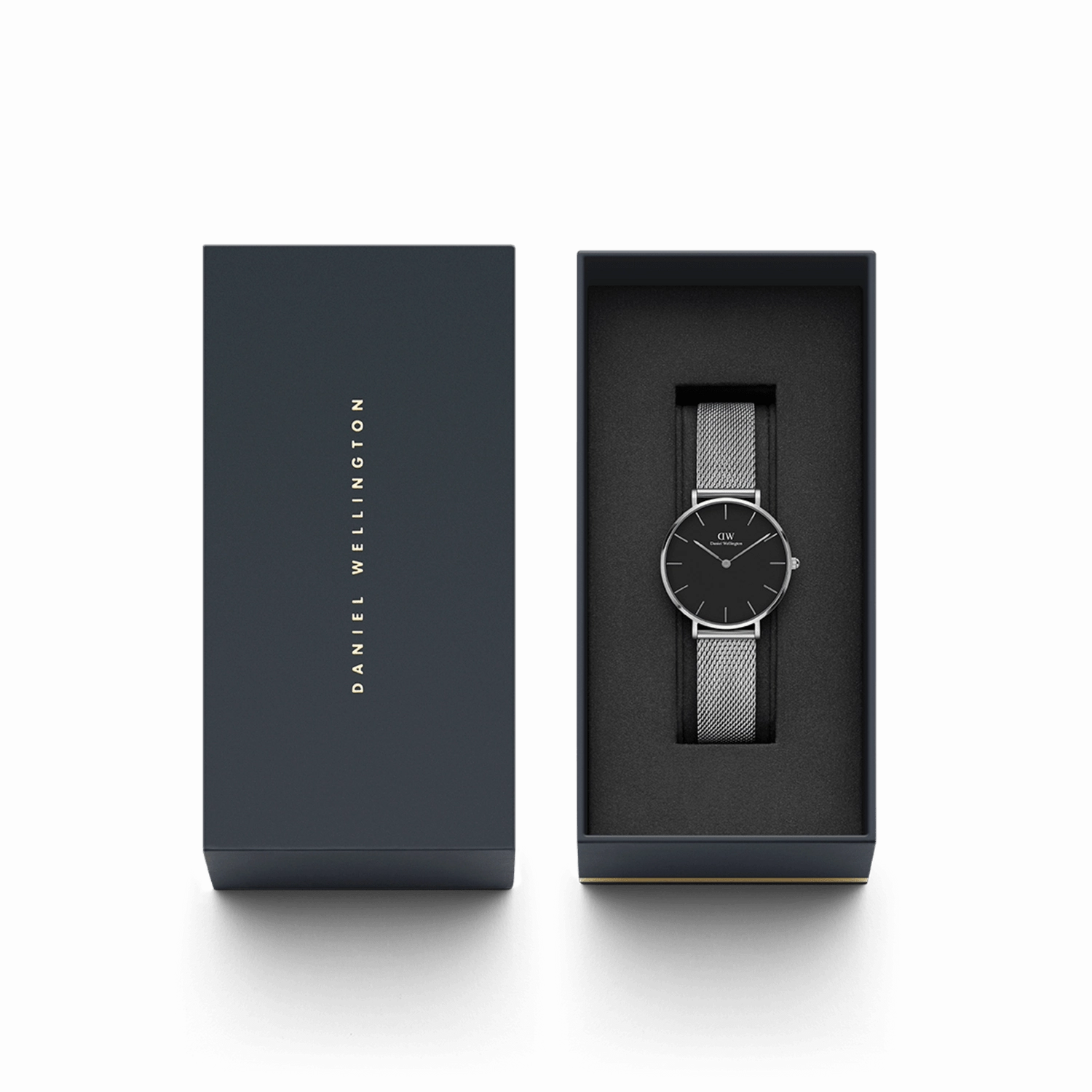 Daniel Wellington Petite 36mm Sterling Black Dial Watch DW00100304
