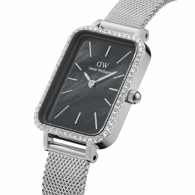 Daniel Wellington Quadro Lumine Bezel Sterling Black MOP 26mm