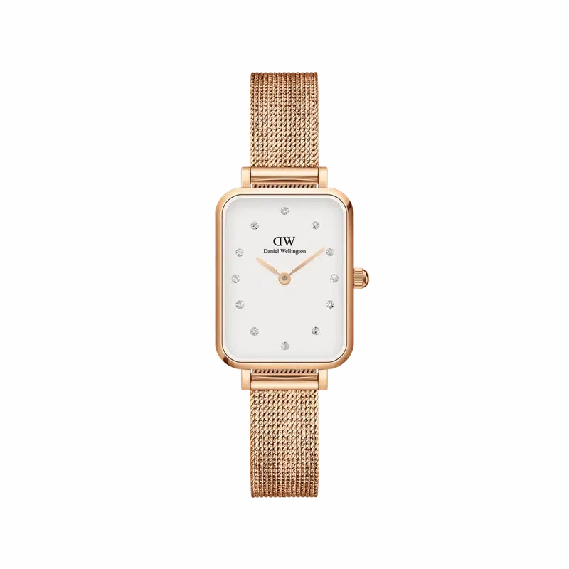 Daniel Wellington Quadro Lumine Pressed Melrose Rose Gold Watch 20x26mm