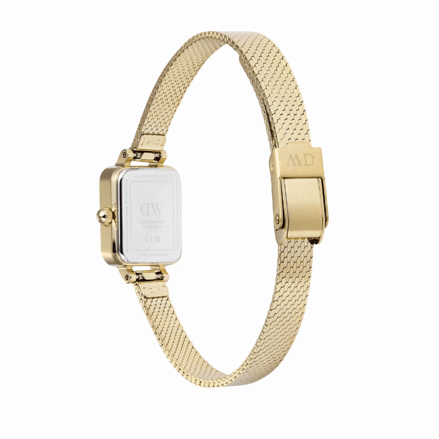 Daniel Wellington Quadro Mini Mirror Reflection Gold Dial Watch DW00100801