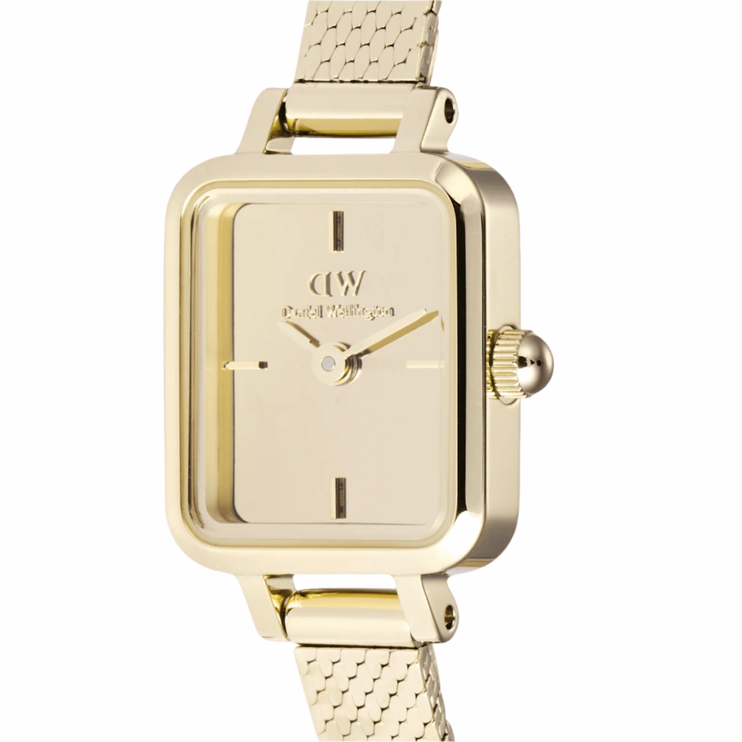 Daniel Wellington Quadro Mini Mirror Reflection Gold Dial Watch DW00100801