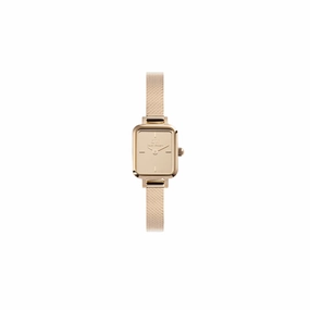 Daniel Wellington Quadro Mini Mirror Reflection Rose Gold Dial Watch DW00100799