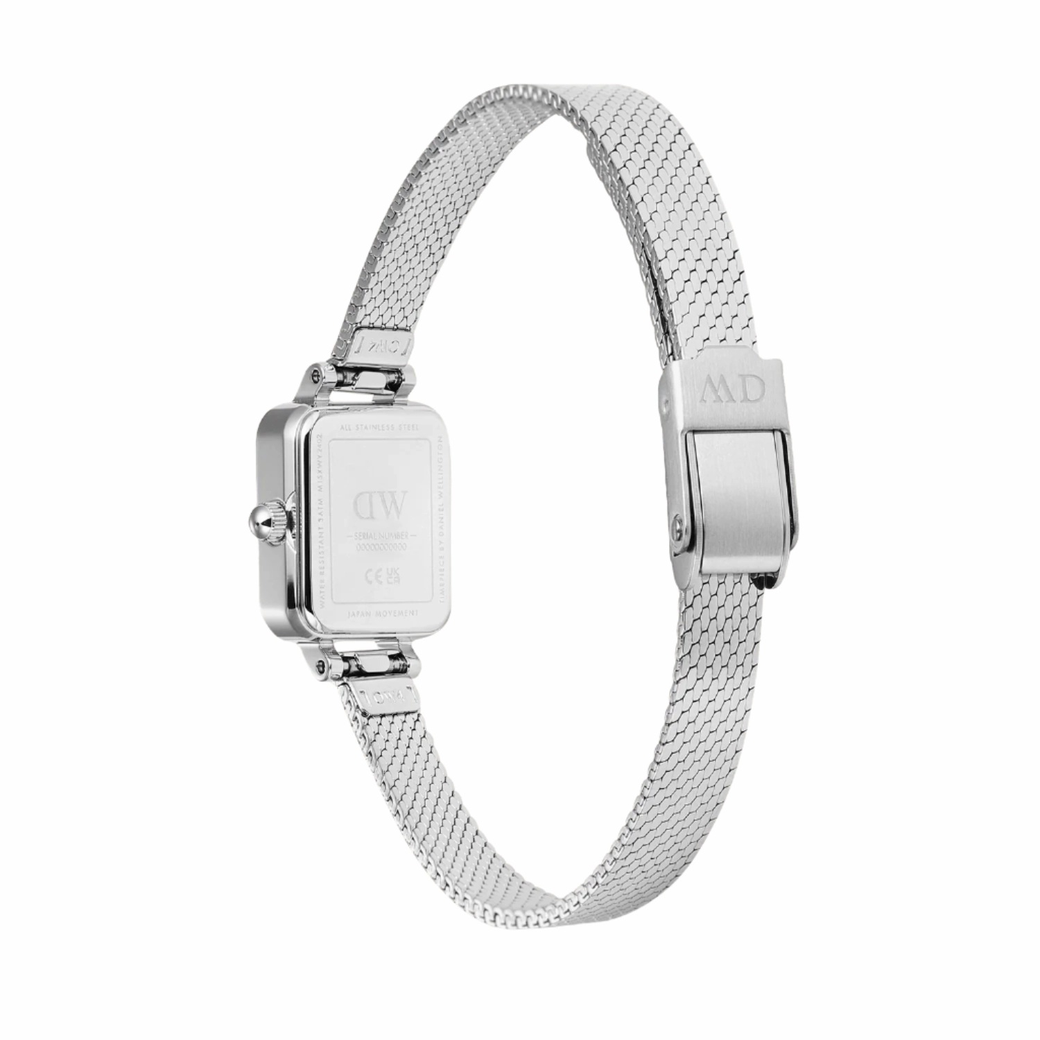 Daniel Wellington Quadro Mini Mirror Reflection Silver Dial Watch DW00100800