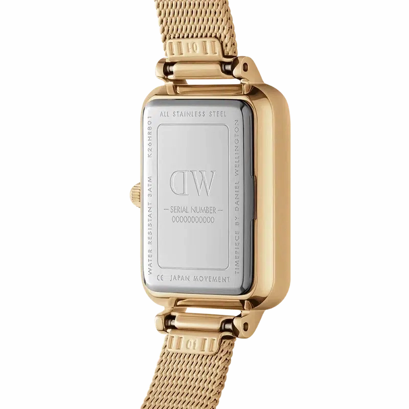 Daniel Wellington Quadro Pressed Evergold Gold Watch 20x26mm
