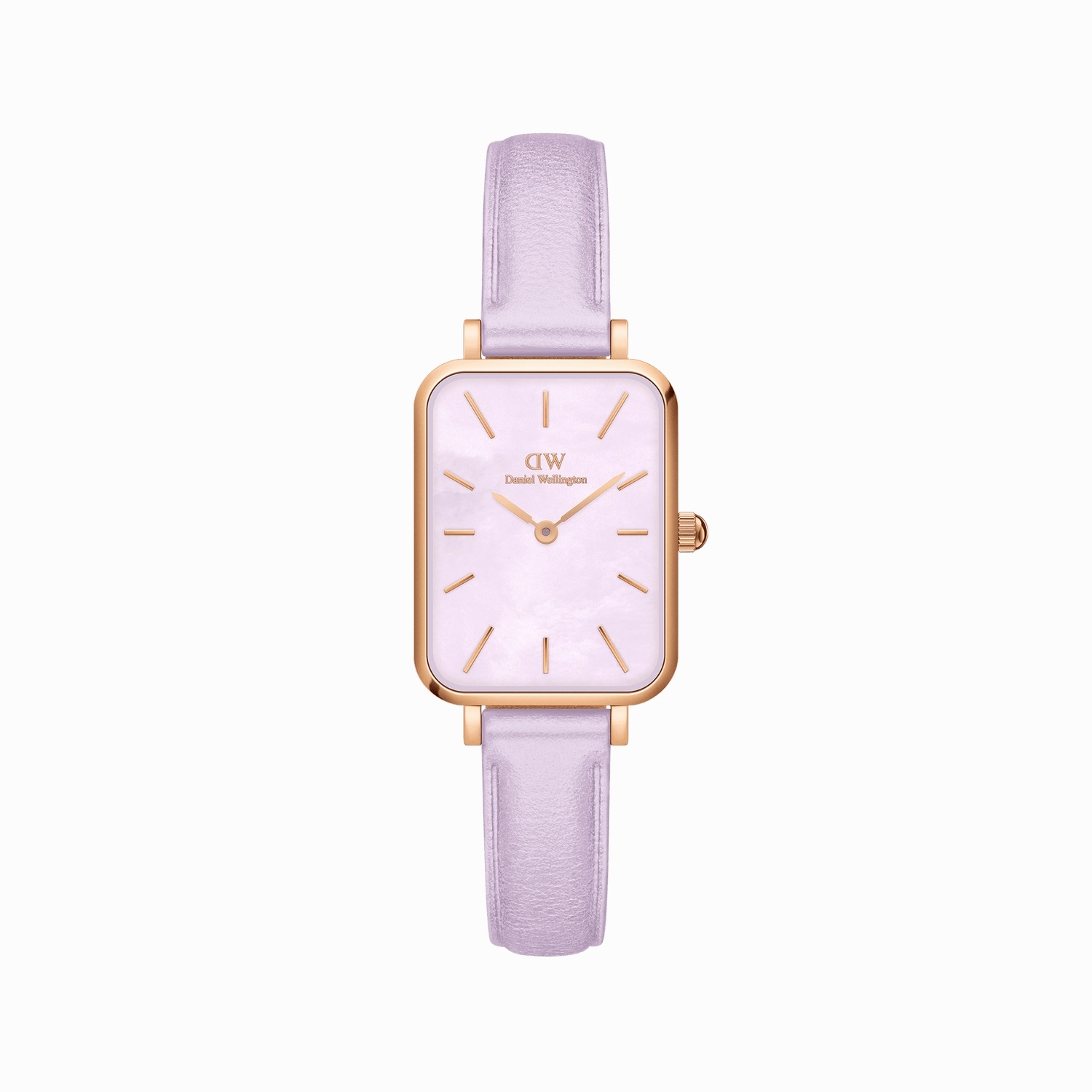 Daniel Wellington Quadro Purple Leather 20x26mm Purple Mother of Pearl Dial Watch DW00100637
