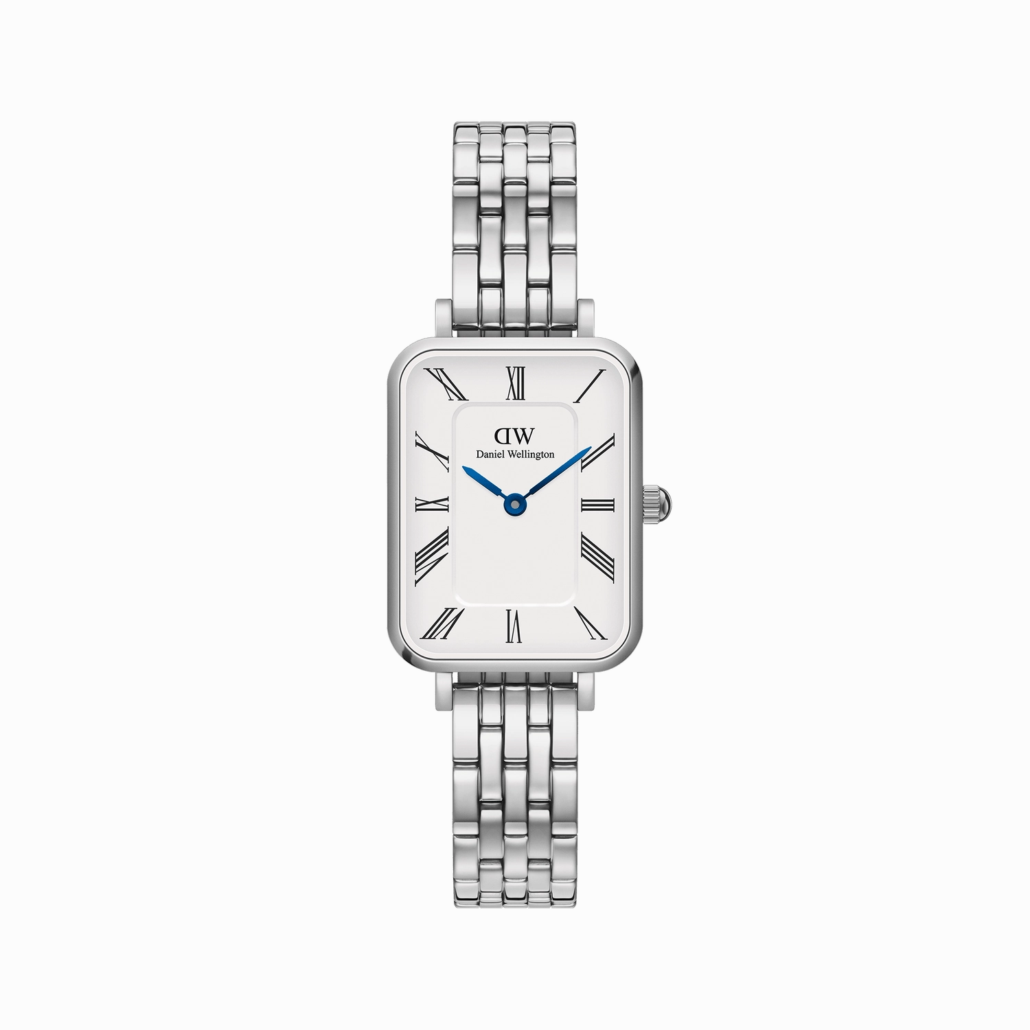 Daniel Wellington Quadro Roman Numerals 5-Link White Dial Watch DW00100691