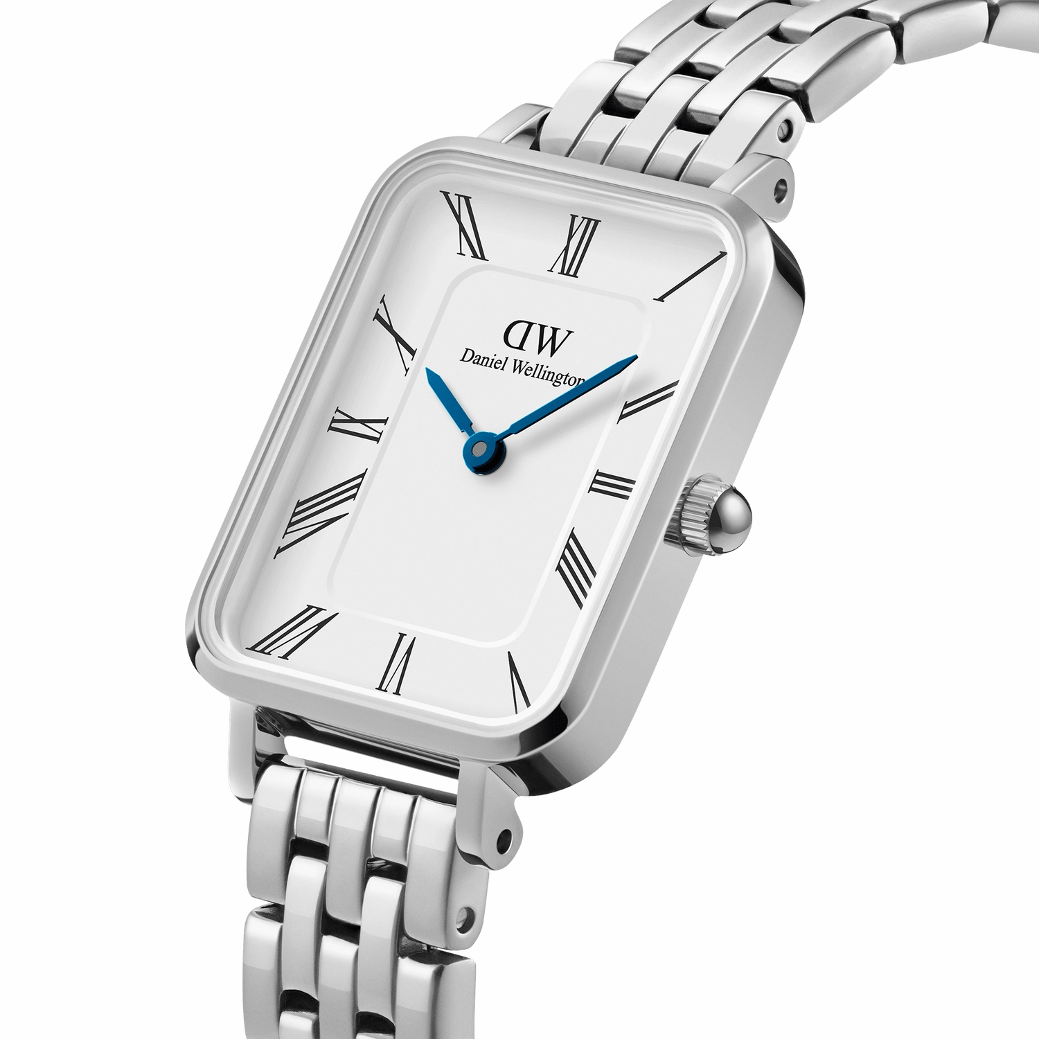 Daniel Wellington Quadro Roman Numerals 5-Link White Dial Watch DW00100691