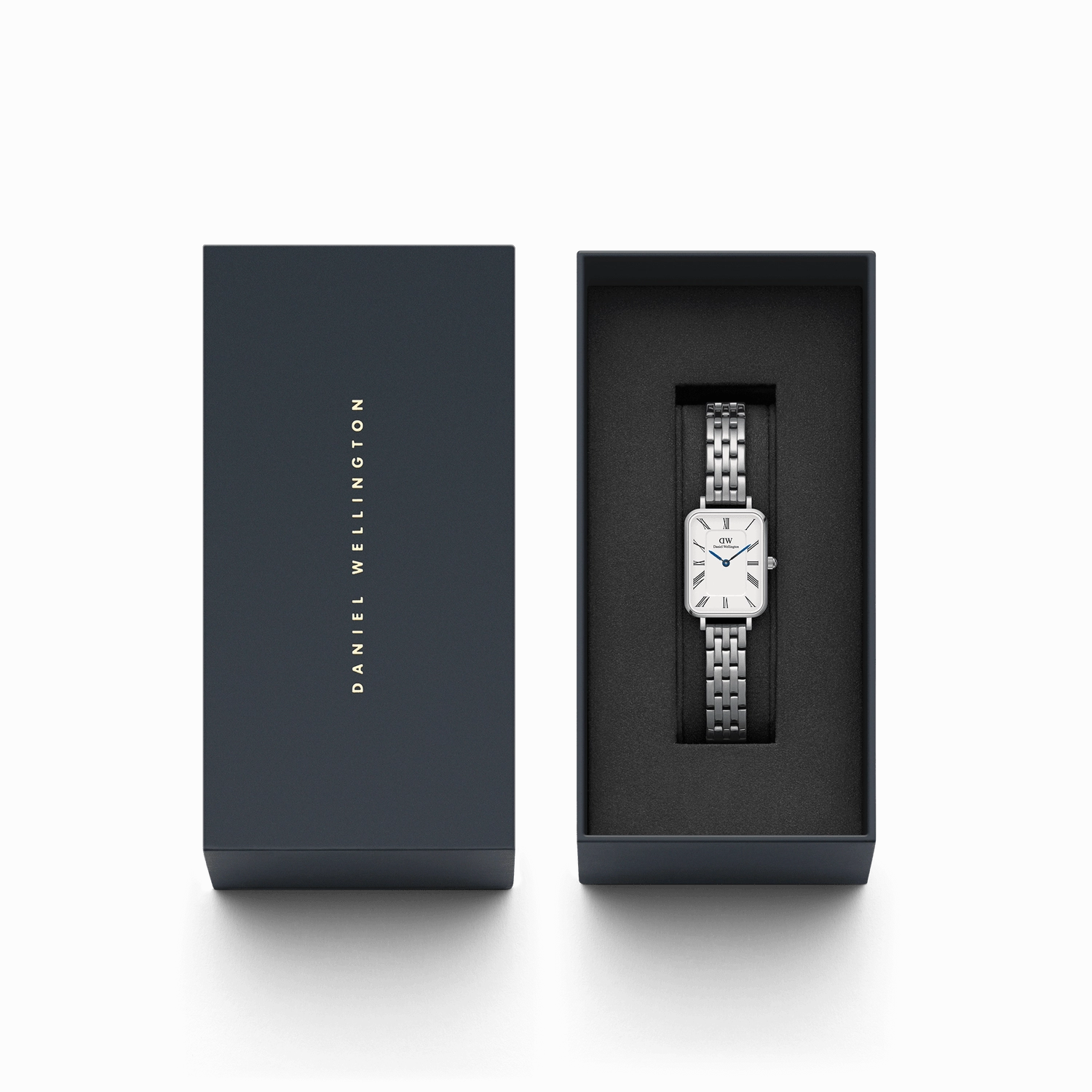 Daniel Wellington Quadro Roman Numerals 5-Link White Dial Watch DW00100691