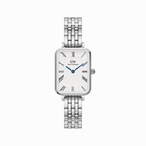 Daniel Wellington Quadro Roman Numerals 5-Link White Dial Watch DW00100691