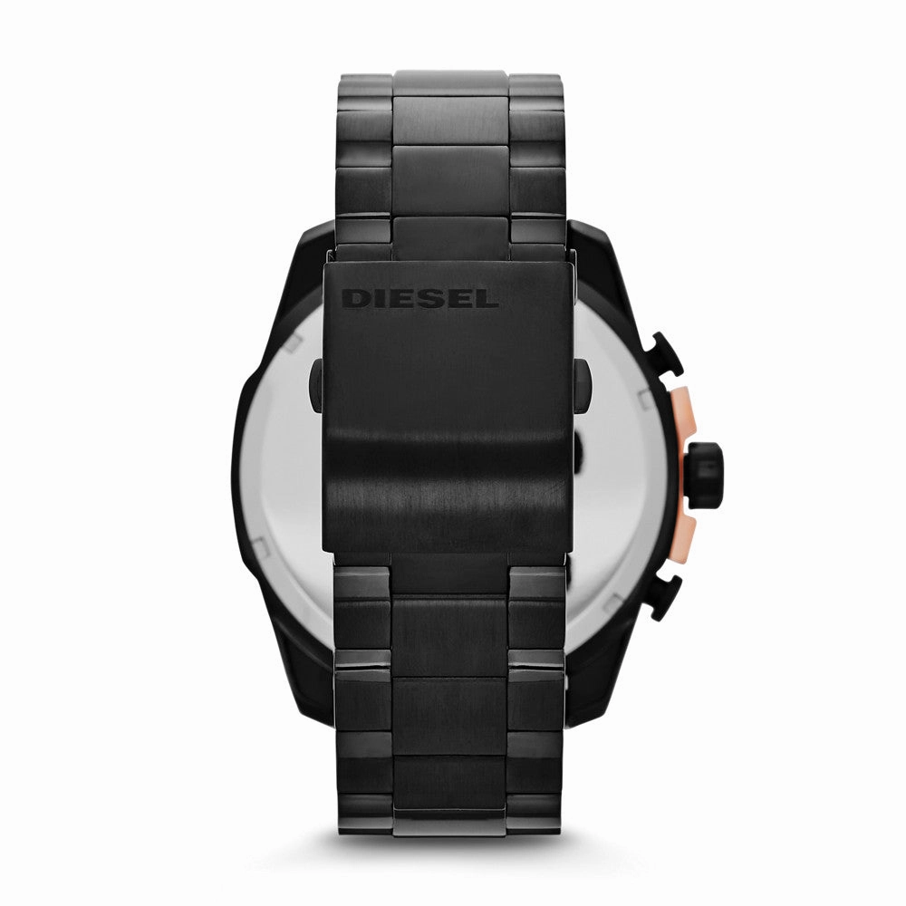 Diesel Men's Mega Chief Chronograph Black Stainless Steel Watch DZ4309