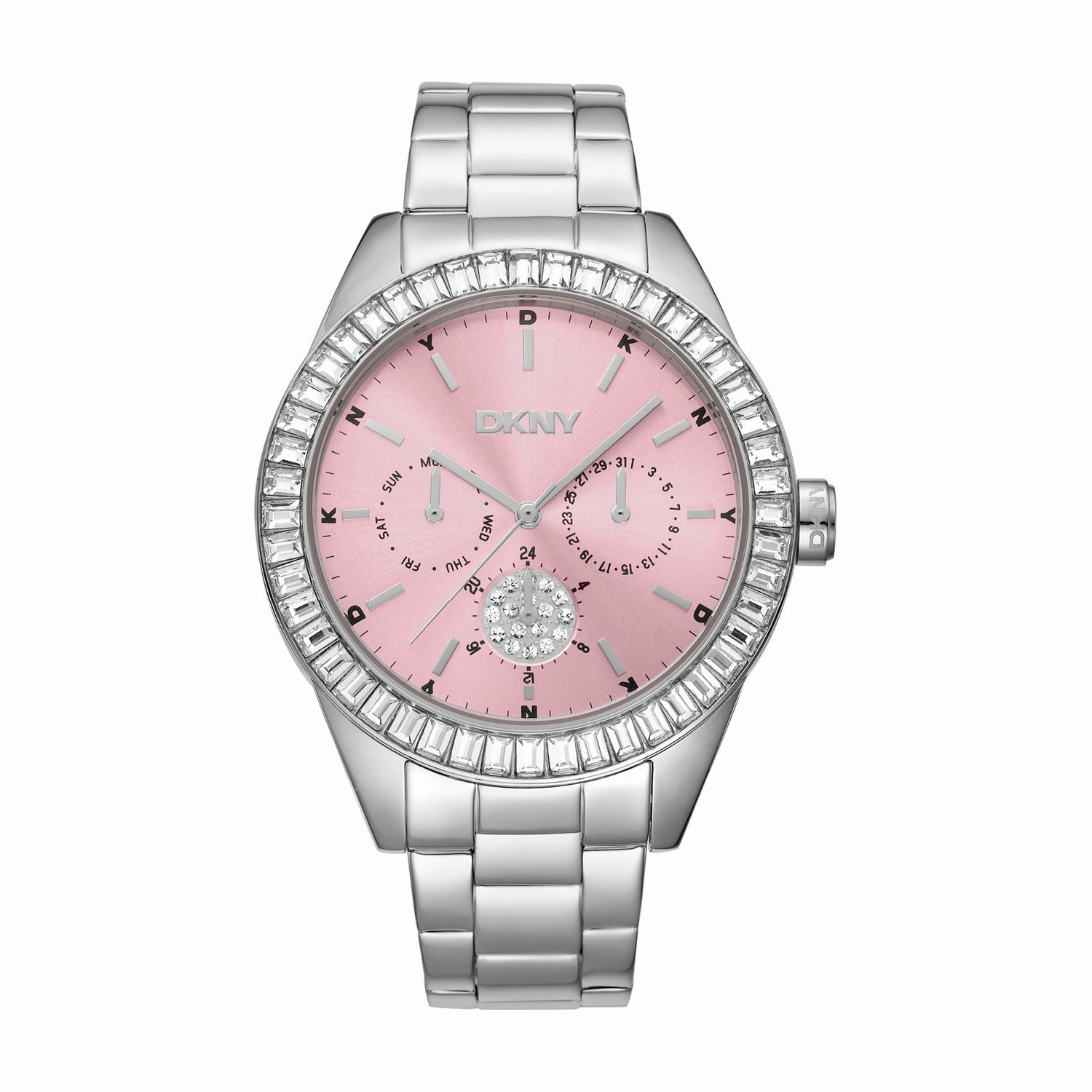 DKNY Nolita Multi Glitz Pink Dial Stainless Steel Watch DK1L027M0025