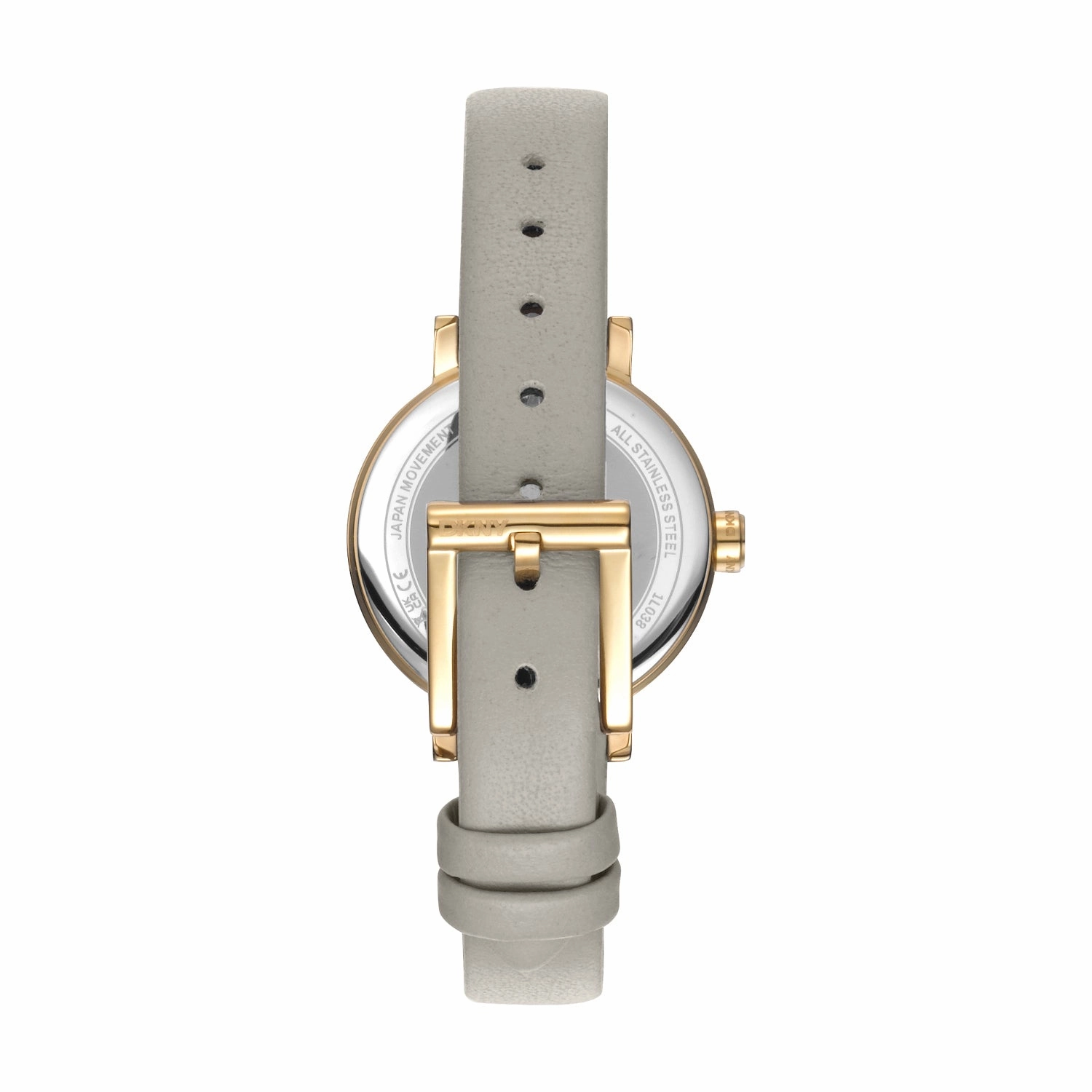 DKNY Soho Glitz Silver Dial Grey Leather Strap Watch DK1L038L0025