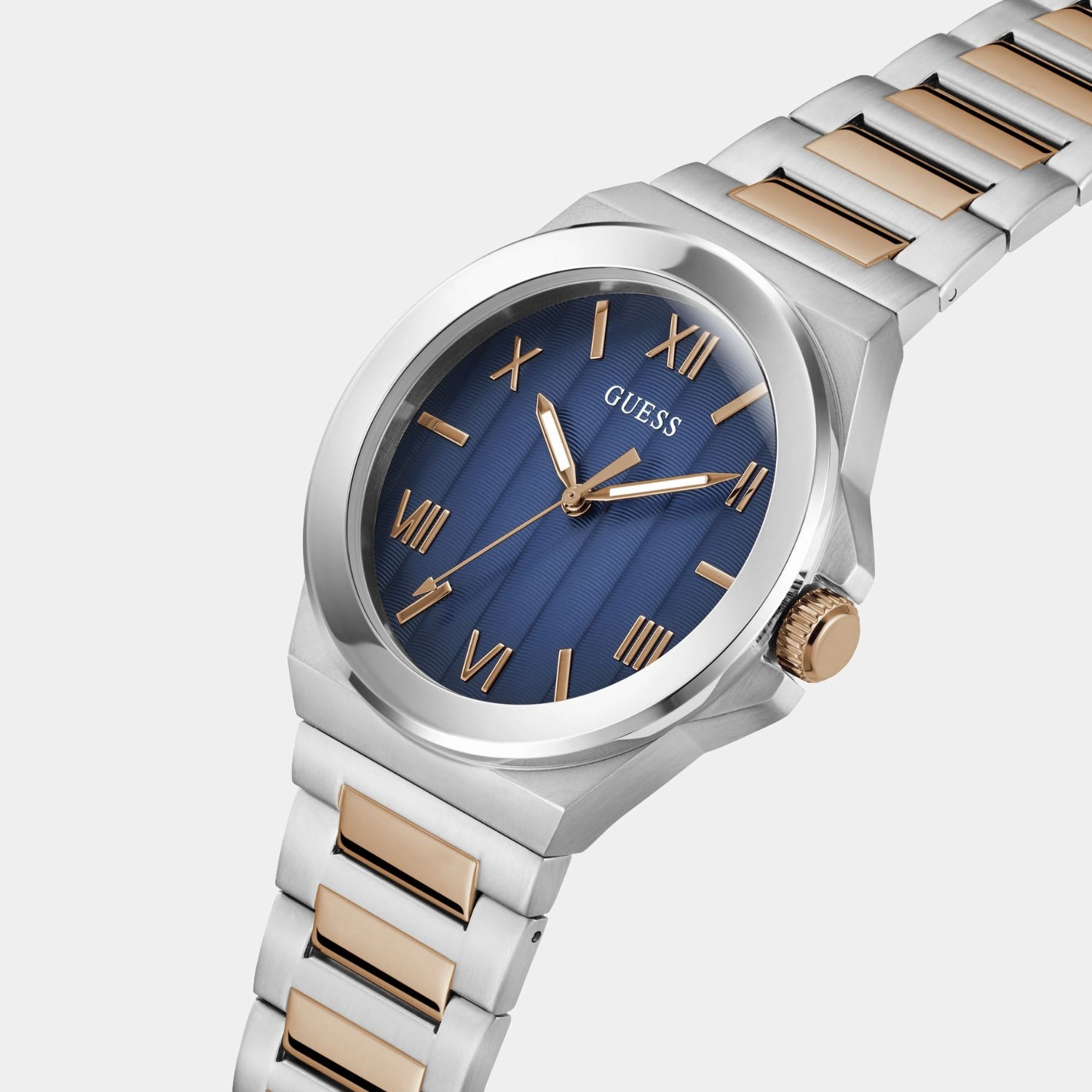 Dress Men Quartz Blue Dial Analog Stainless Steel Watch GW0789G4