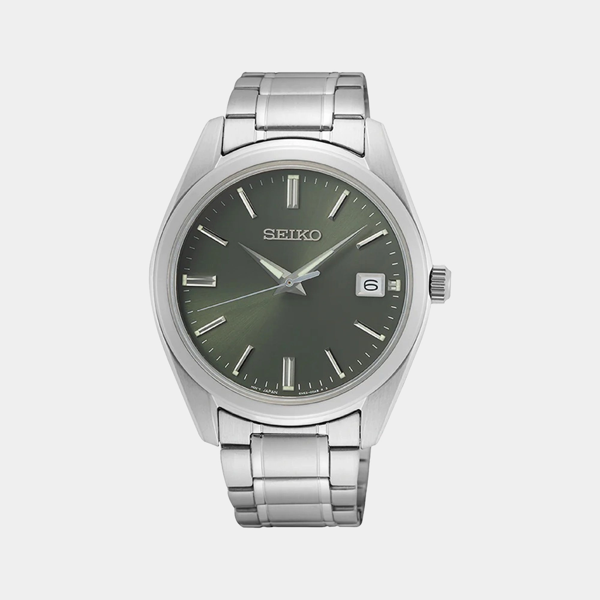 Dress Men Quartz Green Dial Analog Stainless Steel Watch SUR527P1