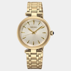 Dress Women Quartz Gold Dial Analog Stainless Steel Watch SRZ554P1