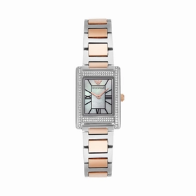 Emporio Armani Mother of Pearl Dial Two Tone Stainless Steel Watch AR11626